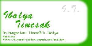 ibolya timcsak business card